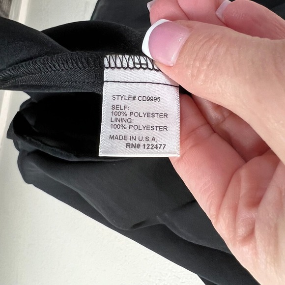 NSR Cheri Dress Size Small Black Short Sleeve Ruffle Trim Chiffon V Neck USA NWT - Picture 7 of 12